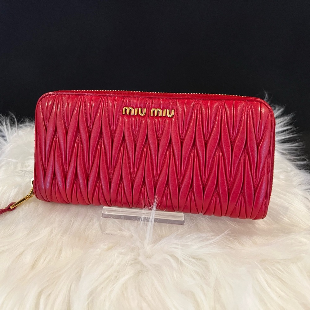 Miu Miu Matelassé Nappa Leather Wallet